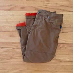 Men’s L.L.Bean Riverton Lined Hiking Pants 38x30 Brown Cotton Nylon Outdoor